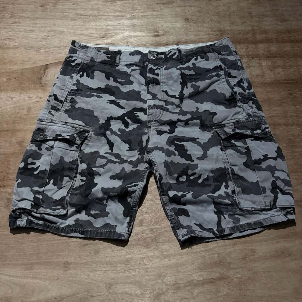 Levi's Gray Camo Cargo Shorts Men's W36 Military Utility Baggy